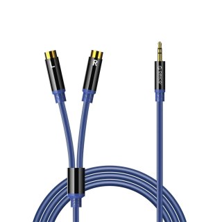 Kabel audio Orico AXRF mini jack 3.5 mm do 2x RCA żeńskiego 1.5 m - niebieski