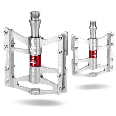 Pedały rowerowe Rockbros JT410 4.10 4 łożyska - srebrne