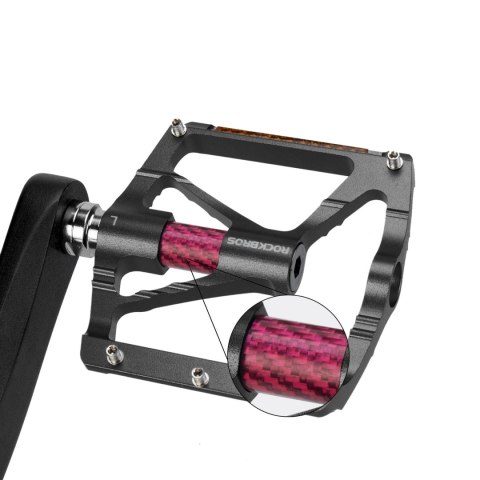 Pedały rowerowe Rockbros K307PT aluminiowe odblaskowe platformowe - czarne