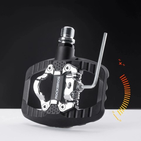 Pedały rowerowe Rockbros PD303 platformowe half-lock - czarne