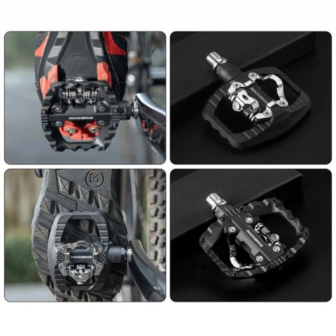 Pedały rowerowe Rockbros PD303 platformowe half-lock - czarne