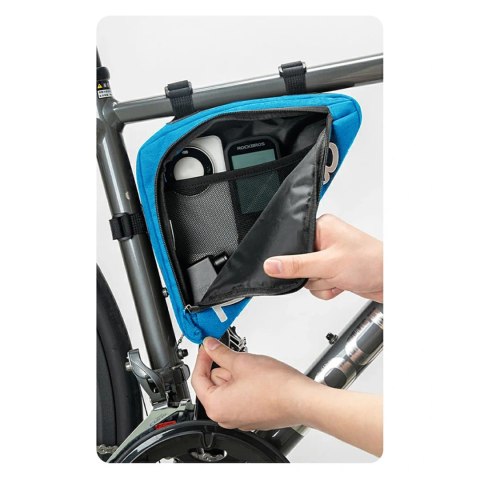 Torba rowerowa Rockbros G002 Flash Journey na ramę trójkątna 1.4 l - niebieska