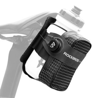 Torba rowerowa Rockbros P010 podsiodłowa 0,2 l z uchwytem na bidon 0,6 l - czarna