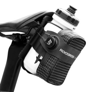 Torba rowerowa Rockbros P010 podsiodłowa 0,2 l z uchwytem na bidon 0,6 l - czarna