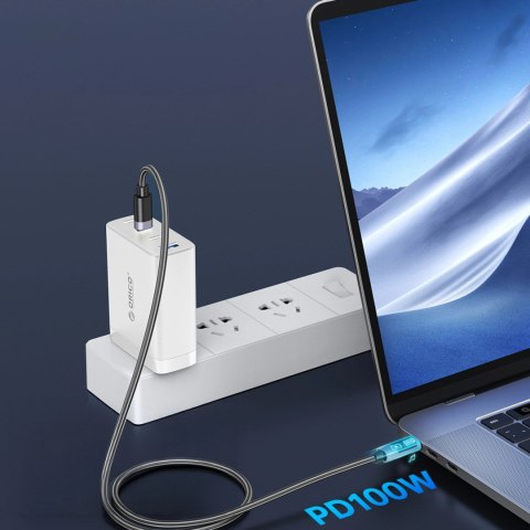 Kabel Orico LDC2C USB-C - USB-C PD 100 W z wyświetlaczem LED 480 Mb/s 3 m - czarny
