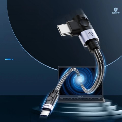 Kabel USB-C - USB-C Orico C2CW kątowy PD 100 W 480 Mb/s 0.5 m - czarny