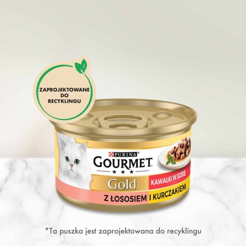 Purina Gourmet Gold łosoś/ kurczak w sosie 85g