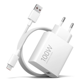 Wall Charger Xiaomi MY-19-ER, 100W, 6.1A, 1 x USB-A, with USB-C Cable, White BHR095VEU