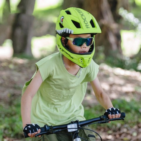 Kask rowerowy Rockbros TT-32003 Shark dziecięcy z odpinaną szczęką rozmiar S (48-52) - zielony