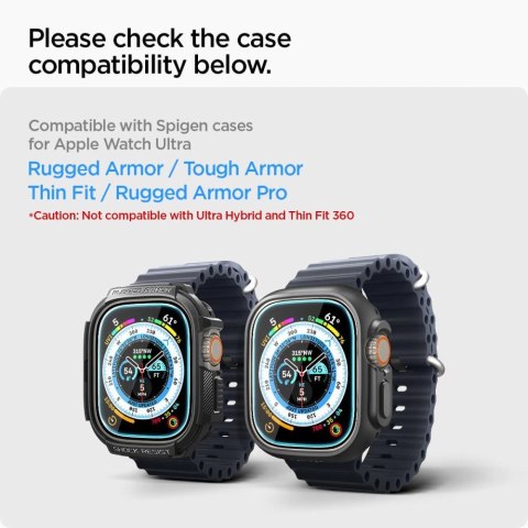 Szkło hartowane Spigen Glas.tR EZ Fit na Apple Watch Ultra / Ultra 2 (49 mm) - 2 szt.