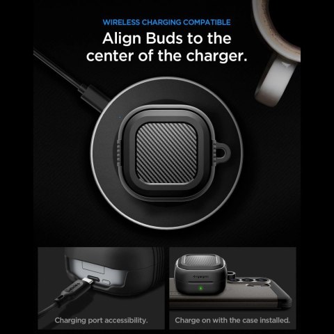Etui Spigen Rugged Armor na Samsung Galaxy Buds 4 / 4 Pro - czarne matowe