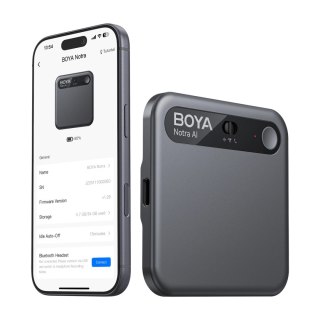 Rejestrator głosu BOYA Notra z transkrypcją AI - czarny