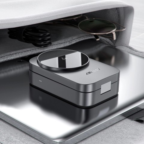 Stacja ładująca Acefast E22 3w1 bezprzewodowa indukcyjna kompatybilna z MagSafe - szara