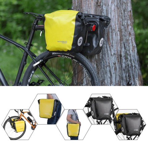 Sakwa rowerowa Rockbros AS-003-1Y wodoodporna z paskiem na ramię montaż przód/tył 10-14l - żółta