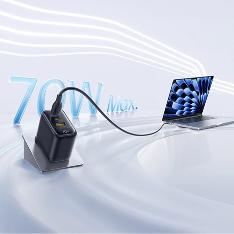 Ładowarka sieciowa Baseus EnerFill FE22 70W 2 x USB-C + USB-A - czarna