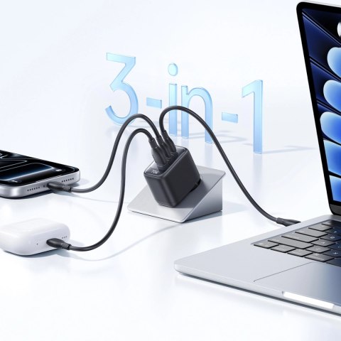 Ładowarka sieciowa Baseus EnerFill FE22 70W 2 x USB-C + USB-A - czarna