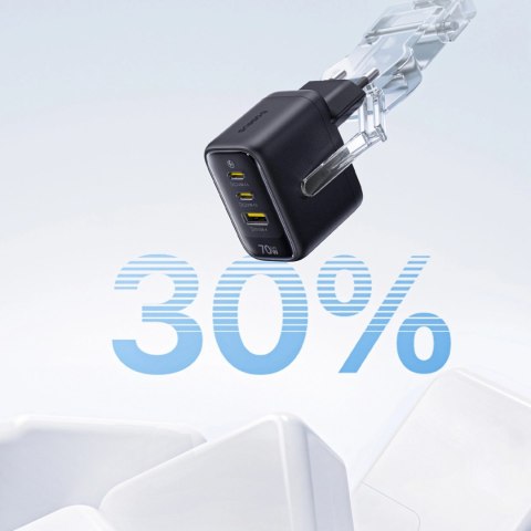 Ładowarka sieciowa Baseus EnerFill FE22 70W 2 x USB-C + USB-A - czarna