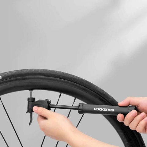 Mini pompka rowerowa ROCKBROS TM-1701P 80 PSI do wentyli Presta i Schrader - czarna