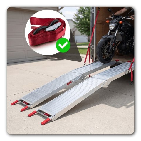 Rampa aluminiowa składana 340kg 205cm antypoślizgowa motocykl kosiarka