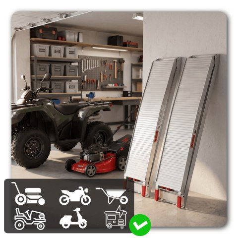 Rampa aluminiowa składana 340kg 205cm antypoślizgowa motocykl kosiarka