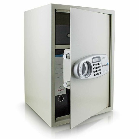 Sejf elektroniczny 52cm jasnoszary domowy zamek szyfrowy klucz awaryjny