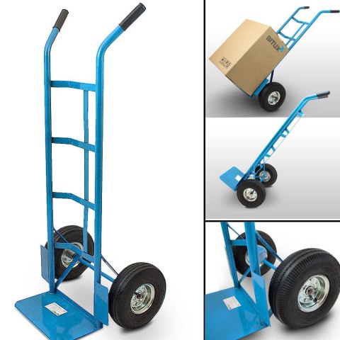 Wózek magazynowy transportowy 200kg stalowy koła pneumatyczne magazyn ogród
