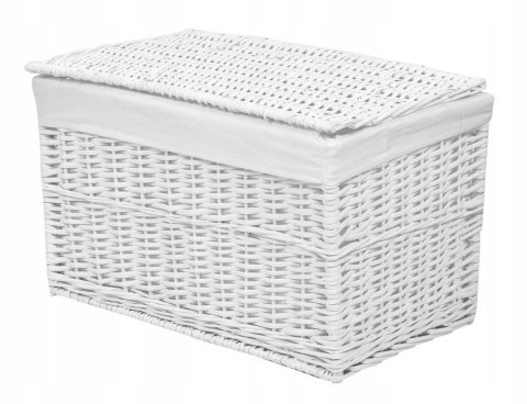 Kufer wiklinowy 65L 56x34x34 cm biały