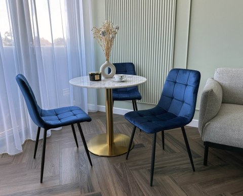Krzesło welurowe DENVER velvet niebieskie