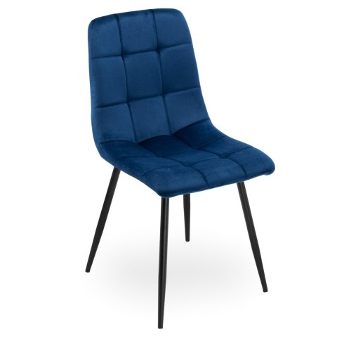 Krzesło welurowe DENVER velvet niebieskie