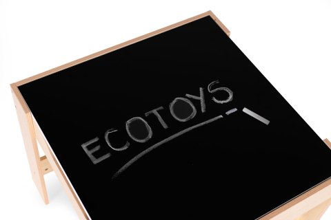 Zestaw mebli dla dzieci stolik + 2 krzesła tablica kredowa ECOTOYS