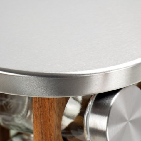 Stojak na przyprawy ROTOR obrotowy naturalny silver
