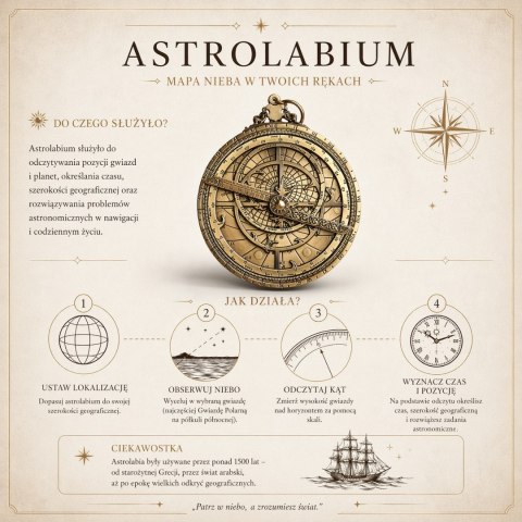 Astrolabium Europejskie - Replika Renesansowa Premium - H32