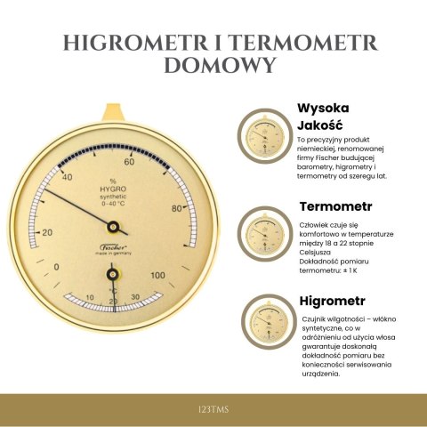 Higrometr Termometr Domowy Premium - Fischer - 123TMS