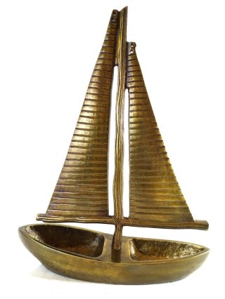 Model Jachtu Złoty Aluminium Wysokość 38cm - N-3670