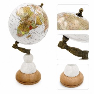 Globus Dekoracyjny Voyager na Marmurowo-Drewnianej Podstawie - GLB-108