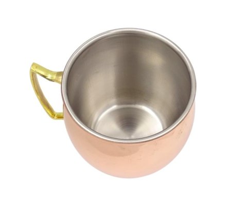 Miedziany Kubek ze Stali Nierdzewnej 304 - Pojemność 500ml pokryty warstwą miedzi - MM7012