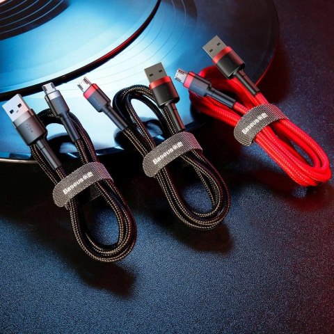 Kabel Baseus Cafule Cable CAMKLF-B91 USB-A / micro USB 2.4A 1 m - czarno-czerwony