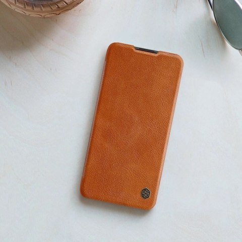 Nillkin Qin skórzana kabura etui Xiaomi Redmi Note 9T 5G brązowy