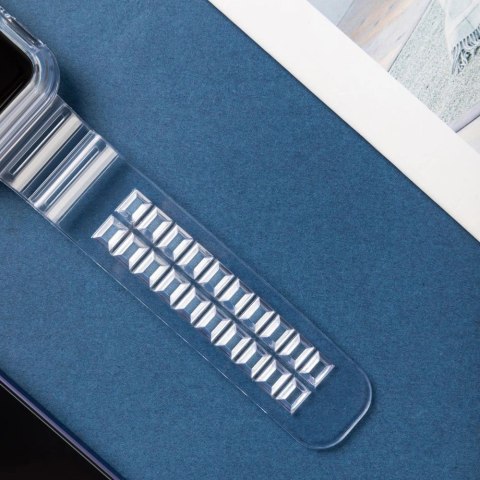 Silikonowa opaska pasek bransoleta bransoletka etui Strap Light Set do zegarka Apple Watch 44 mm - fioletowa