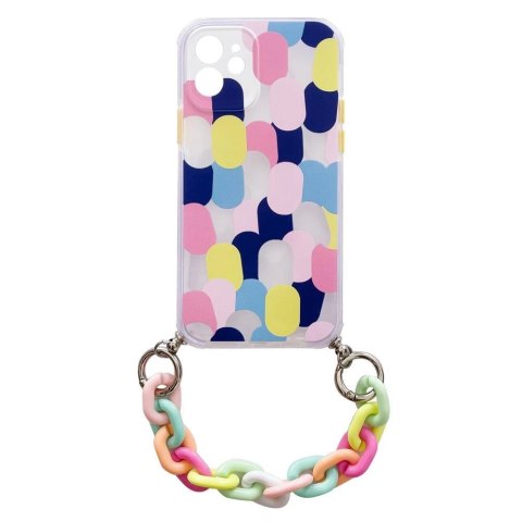 Color Chain Case żelowe elastyczne etui z łańcuchem łańcuszkiem zawieszką do Samsung Galaxy A42 5G wielokolorowy (1)