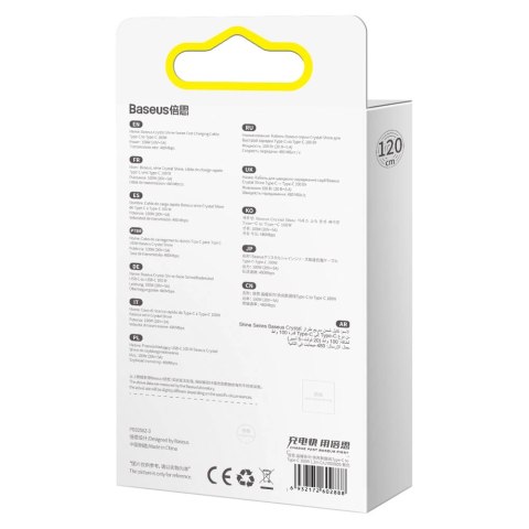 Kabel Baseus CAJY000605 USB-C - USB-C PD 100W 5A 480Mb/s 1,2m - fioletowy