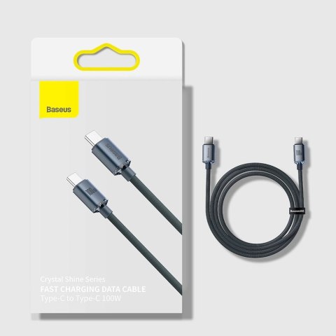 Kabel Baseus CAJY000605 USB-C - USB-C PD 100W 5A 480Mb/s 1,2m - fioletowy