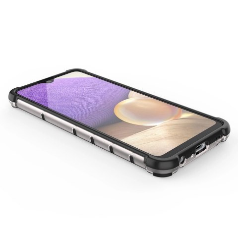 Honeycomb etui pancerny pokrowiec z żelową ramką Samsung Galaxy A03s (166,5) czarny