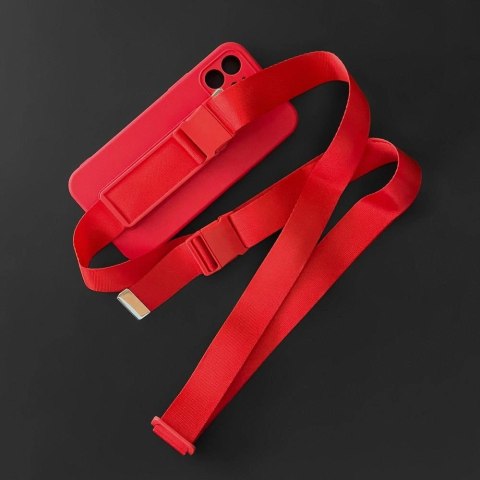 Rope Case silikonowe etui ze smyczą torebka smycz pasek do Samsung Galaxy A73 różowy