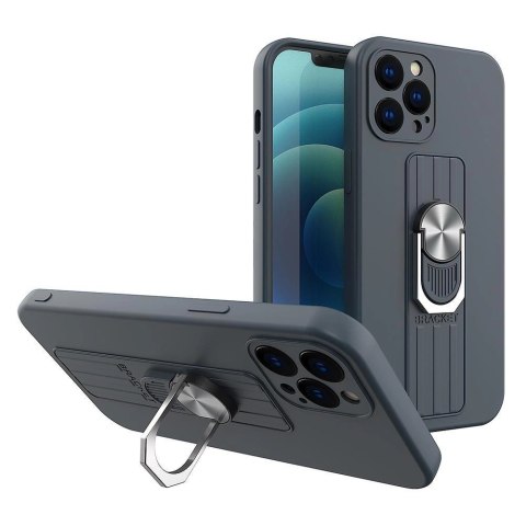 Ring Case silikonowe etui z uchwytem na palec i podstawką do Xiaomi Redmi Note 11 Pro niebieski