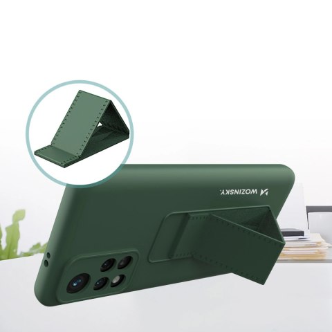 Wozinsky Kickstand Case silikonowe etui z podstawką etui Xiaomi Poco M4 Pro 5G czerwone