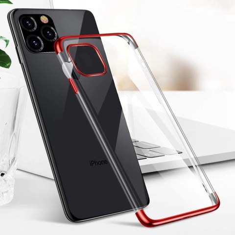 Clear Color case żelowy pokrowiec etui z metaliczną ramką Xiaomi Redmi Note 11 Pro 5G / 11 Pro czerwony
