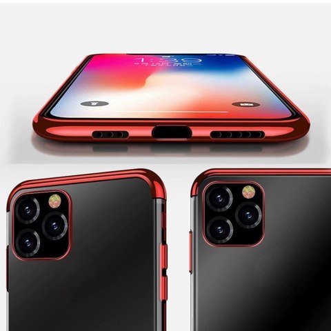 Clear Color case żelowy pokrowiec etui z metaliczną ramką Xiaomi Redmi Note 11 Pro 5G / 11 Pro czerwony