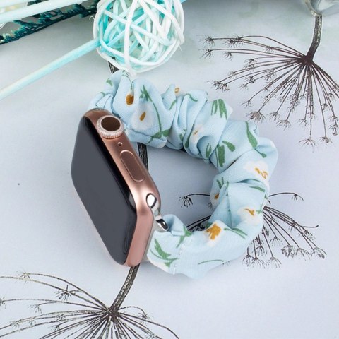 Materiałowa opaska do Apple Watch 38 / 40 / 41 mm pasek bransoleta bransoletka na gumce - niebieska
