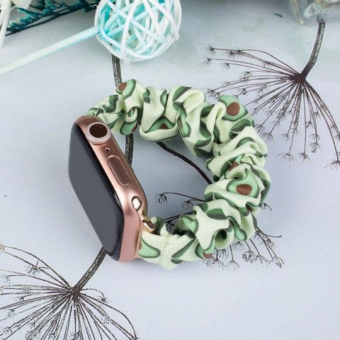 Materiałowa opaska do Apple Watch 42 / 44 / 45 mm pasek bransoleta bransoletka na gumce - awokado